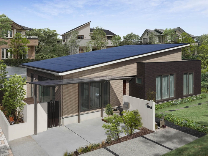太陽光発電　片流れ屋根 イメージ