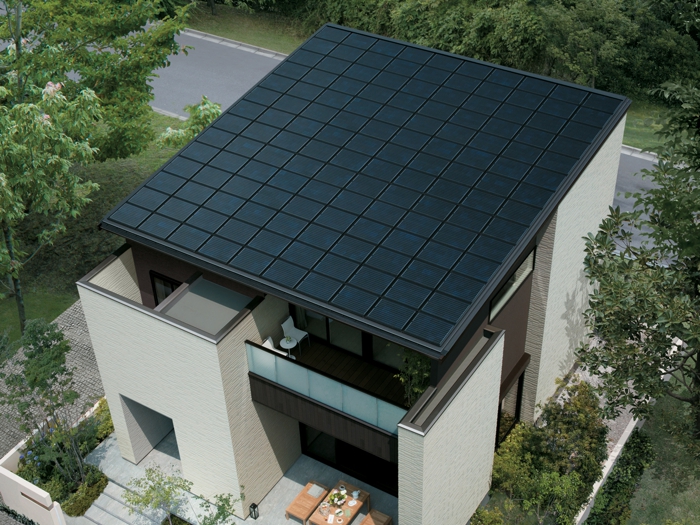 太陽光発電効率が高い緩勾配の片流れ屋根 イメージ