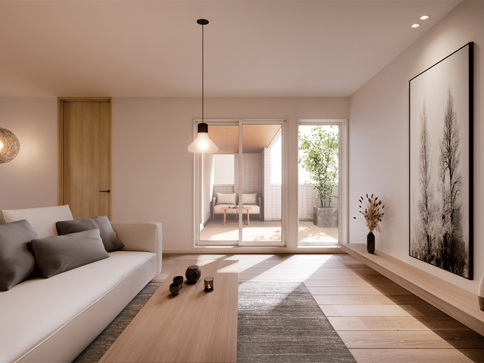 都市の二世帯プラン　リビング イメージ