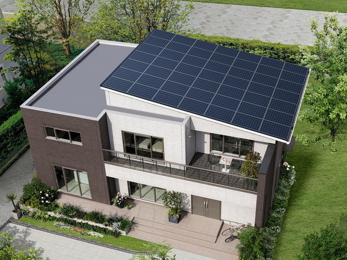 屋根一体型の太陽光発電システム イメージ